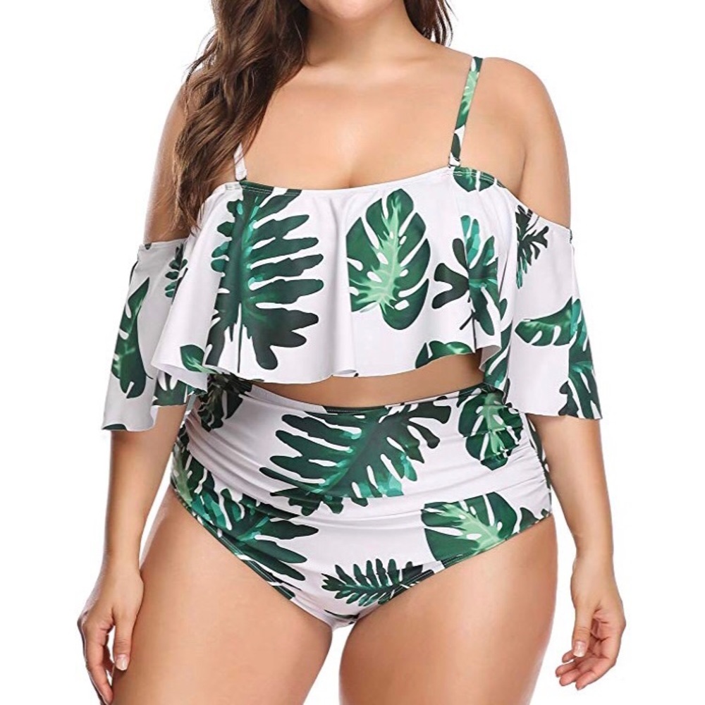 Waverly Bathing Suit (white with palm trees)